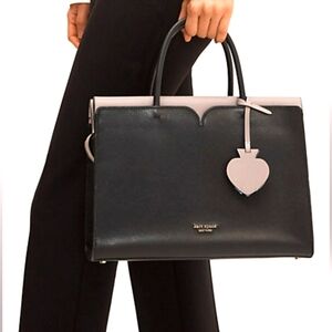Kate Spade Designer Spencer Black Gray tote Crossbody purse